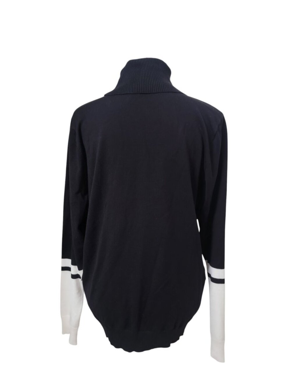 Calvin Klein Size XL Black White Colorblock Turtleneck Sweater, Lightweight, NEW - Picture 4 of 14